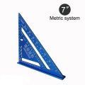 High Quality 7 Inch Rafter Square Aluminum Double Scale Triangle Ruler Metric Mensurement Tool Angle Ruler for Woodworking and Carpentry. 