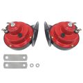 2Pcs Motorcycles Modification 12V/24V Loud Car Horn 300DB Super Loud Air Horns Replacement Kit Red Waterproof Motorcycles Speaker Universal. 