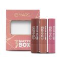 MARS Matte Box Set of 3 Lipsticks for Women | Long-Lasting | Smooth Finish | Moisturising | One Swipe Pigmentation (3x3.2 gm). 