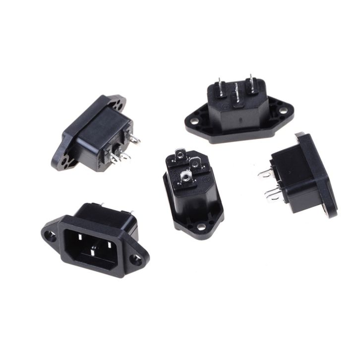 5Pcs IEC 320 C14 Male Plug Panel AC 250V 10A Power Inlet Sockets Connectors BYJ