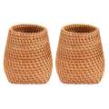 2X Rattan Chopsticks Tube Shovel Spoons Bucket Dinner Knives Forks Tableware Home Storage Baskets Organizer C. 