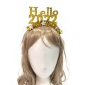 Glittering 2022 Headbands Star Hair Hoop Christmas Decoration Photo Booth Props Happy New Year Eve Supplies. 