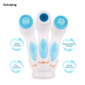 Sutuiying Battery Operate Double Rotating Soft Brush Head Deeply Clean Fashion Electric Silicone Facial Cleansing Brush With 3 Brush. 