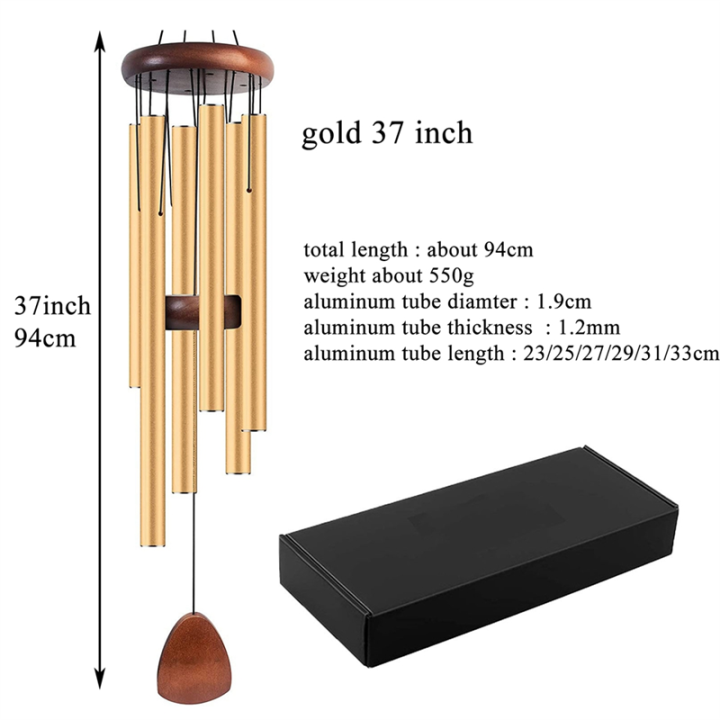 Metal%20Windchime%20Aluminum%20Windbell%20Wind%20Chimes%206%20Rods%20Chimes%20Home%20Decoration%20Craft%20Outdoor%20Black%20-%20Image%206