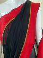 Black/Red Chiffon Newari Saree For Women - Cotton House. 