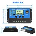 10A Solar Charge Controller, 12V/24V Solar Panel Battery Intelligent Regulator with Dual USB Port( Color May Vary). 