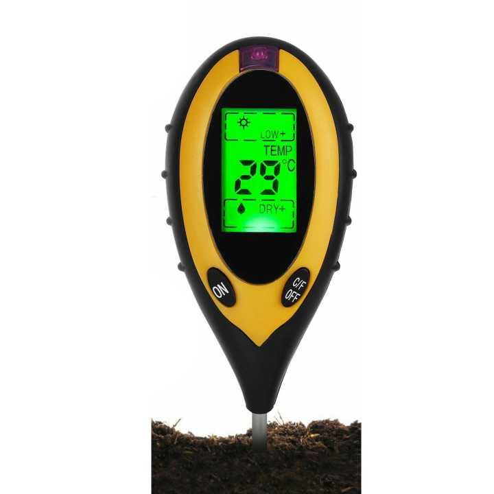 4 In 1 Digital Soil Tester, PH Meter, Soil Temperature, Light Temperature, Moisture Meter