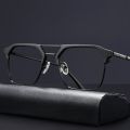 Changeable Glass Black Metal Frame Sunglasses For Men. 
