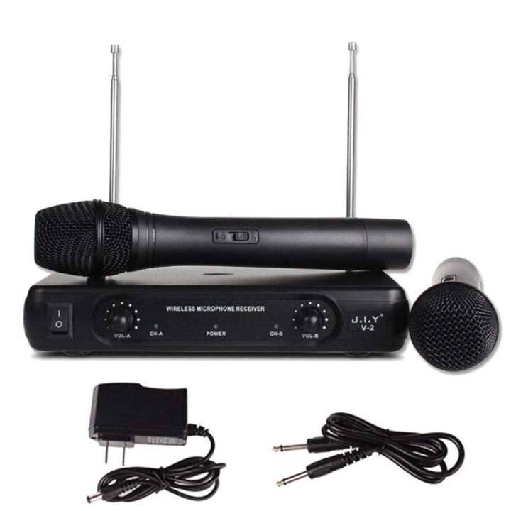 Professional Wireless Microphone System Wr206 Dual Handheld Mic With