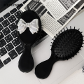 DISICHEN 【2025 Version】 Mini Hair Comb With Mirror Foldable Comb Travel Portable Massage Women Girl Hair Brush Black Boeknot Comb Styling Tools Gift. 