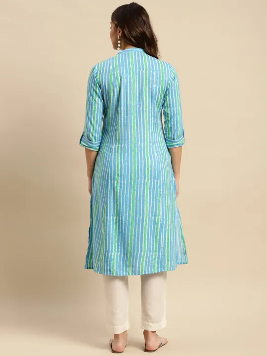 Kiva%20Rayon%20Tonal%20Striped%20Calf%20Length%20Kurtha%20for%20Women%20With%20Front%20Button%20Placket%20-%20Image%205