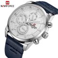 Naviforce - NF9148 Men's Analogue Quartz Watch Leather Strap Waterproof. 
