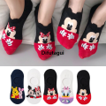 Difutagui 5 Pairs Casual Cute women Socks animal Cartoon Mickey Minnie Daisy socks Cotton invisible funny socks size 35-41 Dropshipping. 