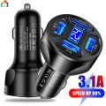 Car Charger Digital Display Fast Charging 12-24V Smart Phone USB MultiPort Adapter 3.1A Mobile Charger Auto Interior Accessories. 