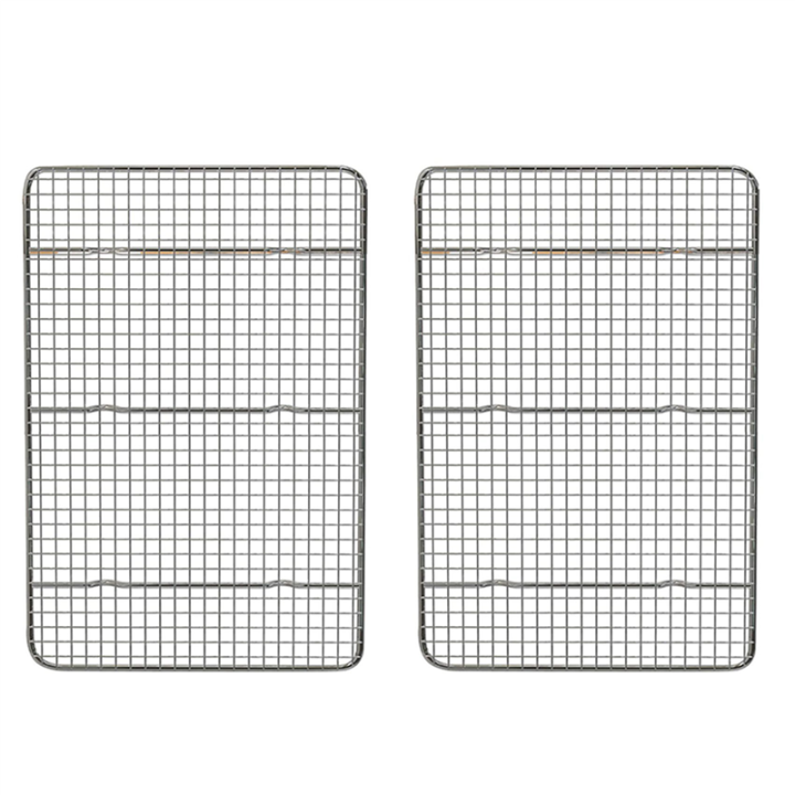 2X Cooling Rack and Baking Rack, Fits Quarter Sheet Pan, Stainless Steel, Wire Baking Cookie Bacon Racks for Oven