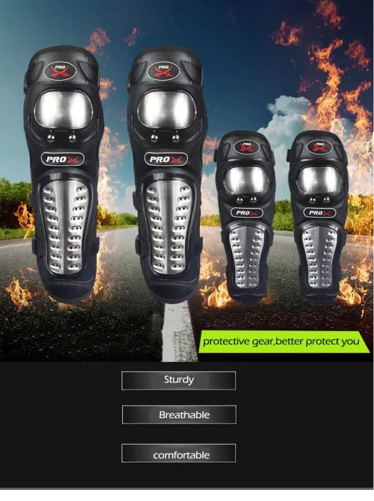Pro-X%20Pro%20X%20Motorcycle%20Bike%20Long%20Knee%20Pad%20Elbow%20Guard,%20Stainless%20Steel%20Riding%20Protective%20Gear,%20Protection%20Armor%20-%20Image%202