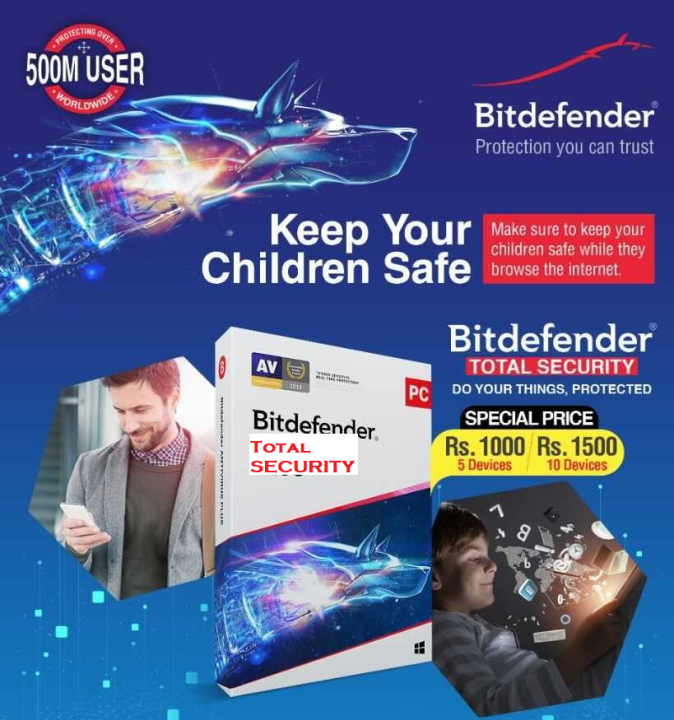 Bitdefender Total Security-Multidevice  (5 Pc 1 Year 1 Key)