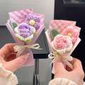 Qixi Festival Handheld Small Finished Knitted Suower Yarn Woven Handicraft Teachers Day Event Artificial Flower Bouquet. 