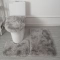 Cosme Non-slip Bath Rugs Luxurious 3-piece Bathroom Rug Set with Non-slip Backing Soft Microfiber Bath Mat U-shaped Contour Mat for Homes. 