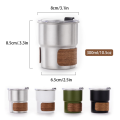 OUMERY Outdoor Anti-Scalding Camping Cup 304 Stainless Steel Water Cup Portable High-Temperature Coffee Cup Silver. 