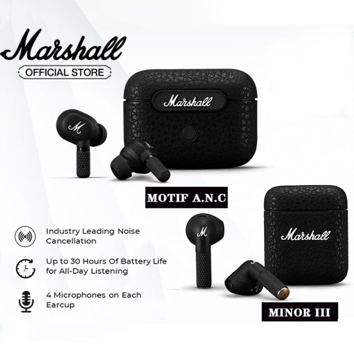 Marshall Minor 3/Motif ANC True Wireless Bluetooth Earphones Built-in Microphone Call true wireless stereo Waterproof Active Noise Cancelling