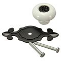 FORIDE 4X Vintage Ceramic Door Knobs Drawer Cabinet Cupboard Wardrobe Pull Handle White+Black. 
