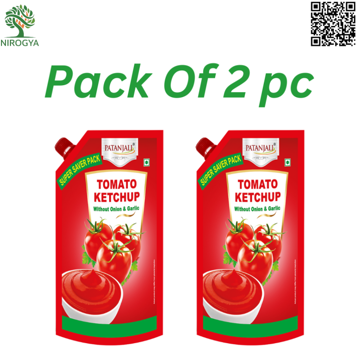 Patanjali Tomato Ketchup With Out Onion Garlic 450 g Pack Of 2 Pc