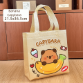 New Non-woven Capybara Tote Bag Reuse Shopping HandBag Cartoon Capybara Birthday Gift Bag Portable Capybara Print Canvas Bag. 