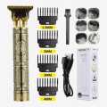 Vintage T9 Professional Hair Trimmer Buddha Cordless Hair Clipper Barber Carving Hair Shaver Set (Gold). 