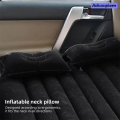 Ashunqiwen Eco-Friendly Flocking Fabric Car Inflatable Mattress Ultra-Soft Travel Bed with Thickened Cushion for Comfortable Road Trips. 