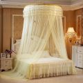 Hanging Round Mosquito Net For King/Queen/Double Beds | Polyester Material Easy To Install Round Mosquito Net. 