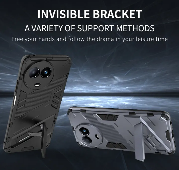 Vantime%20Case%20for%20Realme%2011x%205G%20/%20Realme%2011%205G%20Stand%20Shockproof%20Armor%20Lens%20Protection%20Hard%20Casing%20-%20Image%203