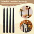 NAMUNY 6Pcs Flameless Black Taper Candles Flickering with 10-Key Remote Timer, Battery Operated LED Candlesticks Window Candles. 