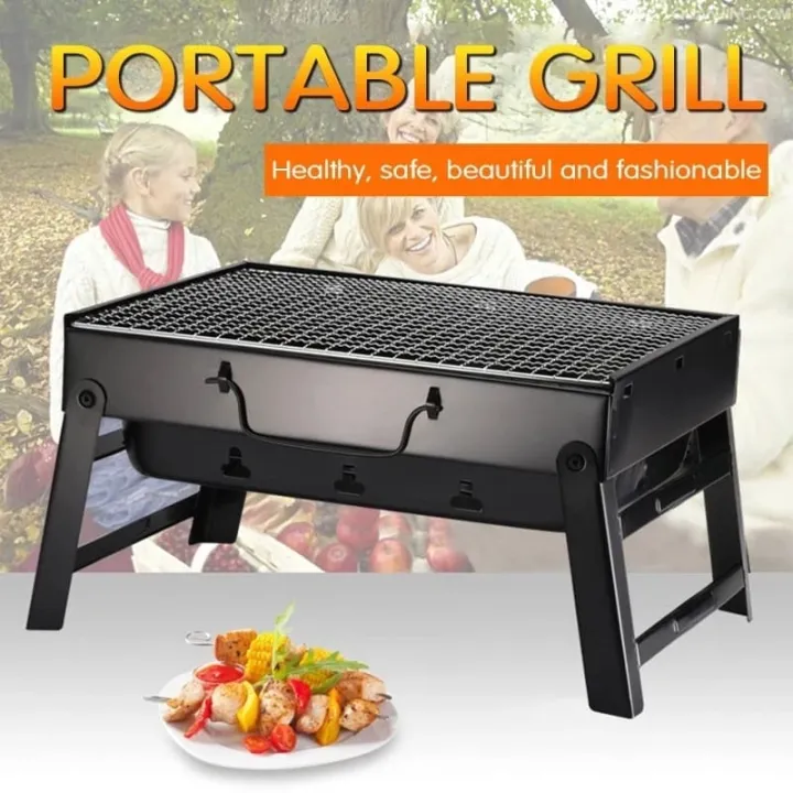 Barbecue%20Grills%20Portable%20Folding%20Charcoal%20Grill%20For%20Picnic%20Black%20Steel%20Collapsible%20Barbecue%20Oven%20Household%20BBQ%20Grill%20-%20Image%202