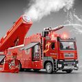 Realistic 1:32 Scale Fire Truck Model With Sound Light Pull-Back Function Water Spray Fire Rescue Toy Interactive Toy Engineering Vehicle Kids Toy. 
