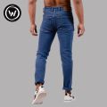 Wraon Dark Ice Blue Plain Stretchable Premium Jeans For Men - Fashion | Pants For Men | Men's Wear | Jeans Pants |. 