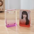 Acrylic Mini Photo Frame Kpop Photocard Holder Magnetic Idol Card Display Stand Picture Collect Book Cute Photo Protector Decor. 