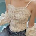 Floral Pearl Buttom Crop Top For Women | Tank Top For Women | Summer Wear For Women | Cami Top For Women - Free Size 32 To 38, Ditsy Floral Pattern. 