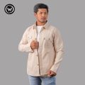 Wraon Cream Full Sleeves Stretchable Premium Cotton Twill Box Shirt For Men - Fashion | Shirts For Men | Men's Wear | Shirts |. 