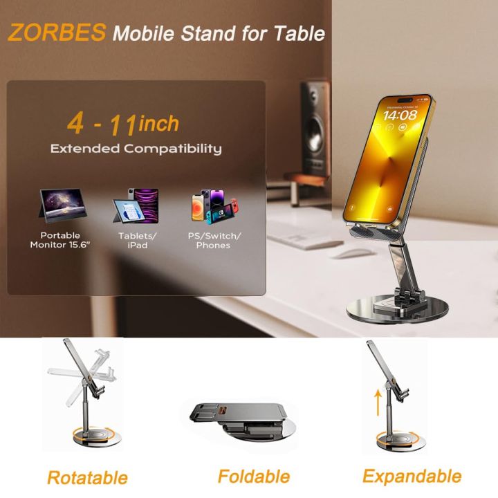 Alloy%20Mobile%20Phone%20Stand%20Holder%20360%C2%B0%20Rotatable%20Mobile%20Stand%20for%20Table%20Mobile%20Holder,%20Adjustable%20Height%20&%20Tilting,%20Metal%20base%20plastic%20body%20Phone%20Stand%20-%20Image%206