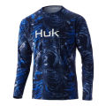 HUK Fishing Shirt Men Summer Quick Dry UPF 50+ UV T-shirt Outdoor Sport Tops Gear Jersey Fish Clothing Racing Running Sportwear. 
