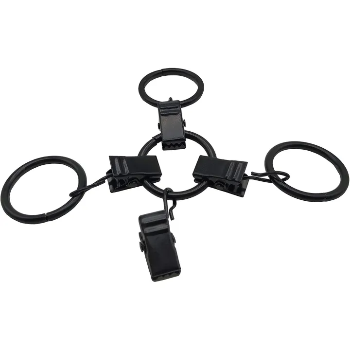 NAMUNY%2042%20Packs%20of%20Curtain%20Ring,%20with%20Clips,%20Decorative%20Curtains,%20Rust,%20Retro,%201%20Inch,%20Inner%20Diameter,%20Black%20-%20Image%205
