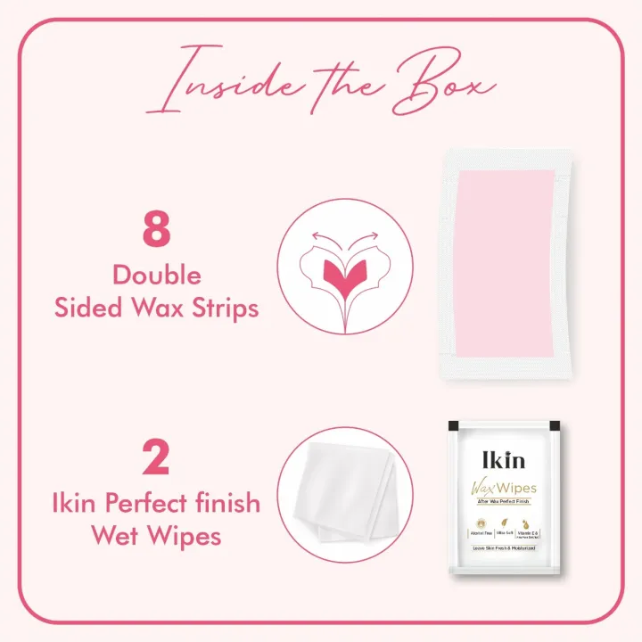 Astaberry Ikin Wax Strip with goodness of rose extract for Sensitive Skin- 8 strips
