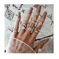 ANX New Trendy Fashion Set Finger Ring For Women/ Cross Finger Rings For Women Pearl heart Twist Ring Set Trend Jewelry. 