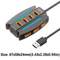 New 10 Ports USB 2.0 Splitter With RGB Light Multiple USB Adapter Hub Expander 5Gbps High Speed USB Docking Station Laptop Computer PC. 