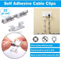 20 Pcs Pack Cord Adhesive Wire Organizer Cable Plastic Clips. 