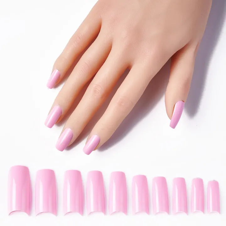 100pcs%20Finished%20French%20Semi-Patch%20Nail%20Red%20Pink%20Black%20Reusable%20False%20Nails%20Wearable%20Artificial%20DIY%20Press%20On%20Coffin%20Nail%20Tip%20-%20Image%205