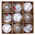 Sutuiying Christmas Snow Ball Painted Ball Golden Silvery Glitter Stars Luxury Christmas Tree Hanging Window Decoration Small Gifts Toy. 