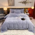 Mink Velvet Luxurious Minimal King Size ( 245*245cm ) 4 Piece Bedding Set. 
