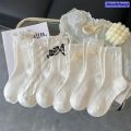 NEW Anedshaop New style Lolita Lace White Socks Women JK Bow Frilly Socks Female Sweet Long Cotton Socks Girls Ankle Dress Calcetine Medias. 
